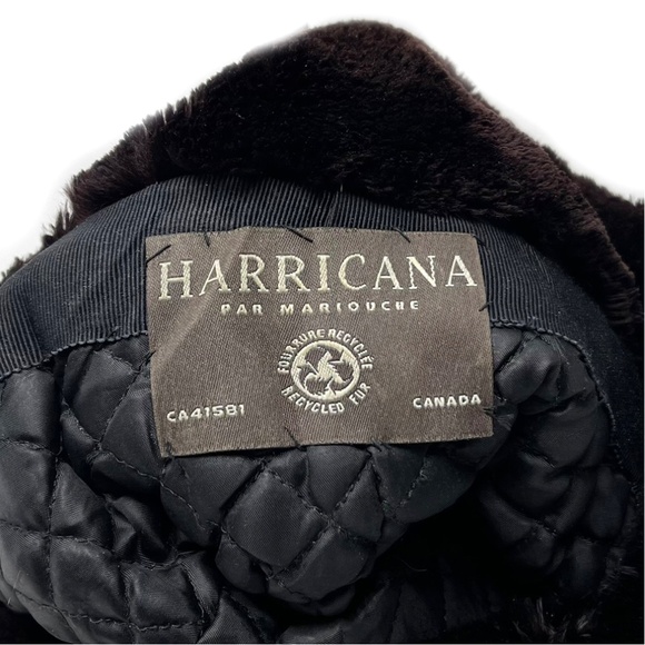 HARRICANA Par Mariouche Upcycled Sheared Beaver Vintage Chapka Hat Brown/Purple - Picture 8 of 8